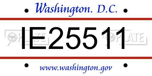 IE25511 District Of Columbia License Plate