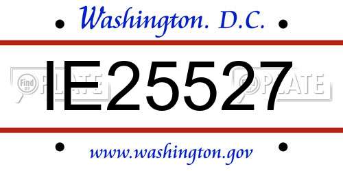 IE25527 District Of Columbia License Plate