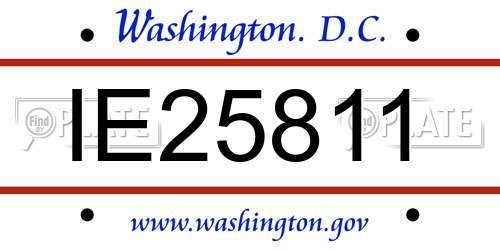 IE25811 District Of Columbia License Plate