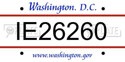 IE26260 District Of Columbia License Plate