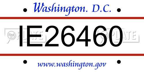 IE26460 District Of Columbia License Plate