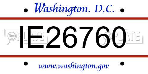 IE26760 District Of Columbia License Plate