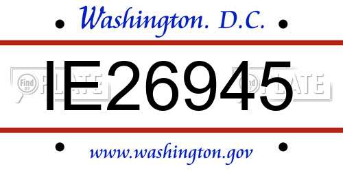 IE26945 District Of Columbia License Plate
