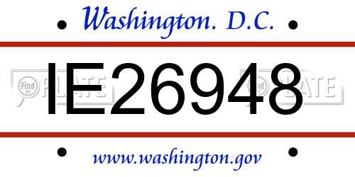 IE26948 District Of Columbia License Plate