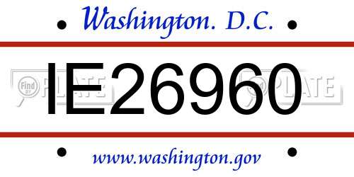 IE26960 District Of Columbia License Plate