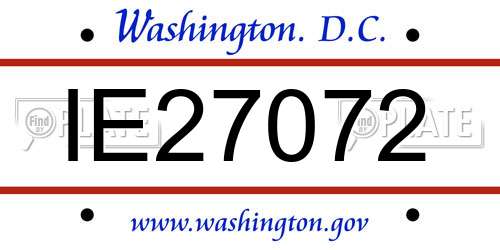 IE27072 District Of Columbia License Plate