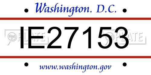 IE27153 District Of Columbia License Plate