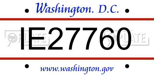 IE27760 District Of Columbia License Plate