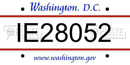 IE28052 District Of Columbia License Plate
