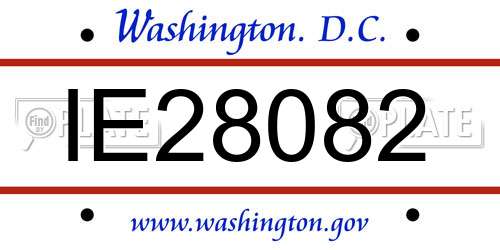 IE28082 District Of Columbia License Plate
