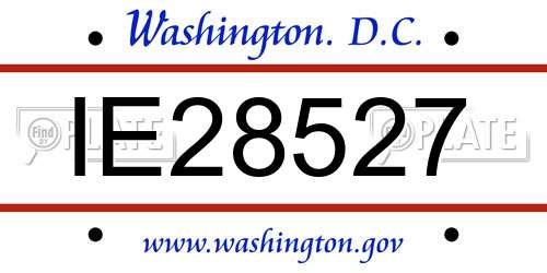 IE28527 District Of Columbia License Plate