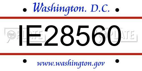 IE28560 District Of Columbia License Plate
