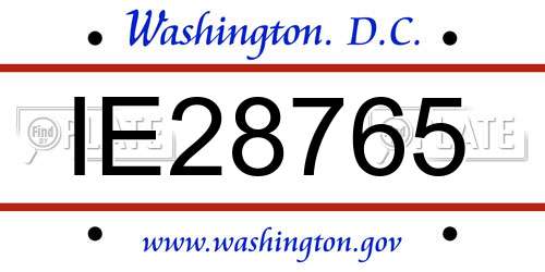 IE28765 District Of Columbia License Plate