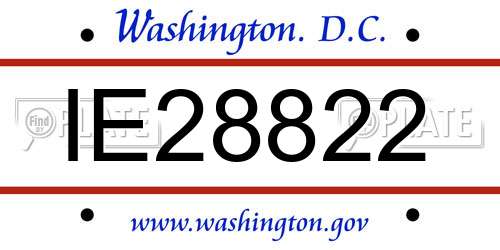 IE28822 District Of Columbia License Plate
