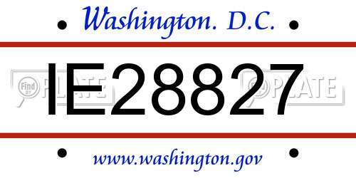 IE28827 District Of Columbia License Plate