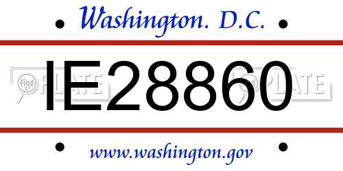 IE28860 District Of Columbia License Plate