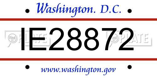 IE28872 District Of Columbia License Plate