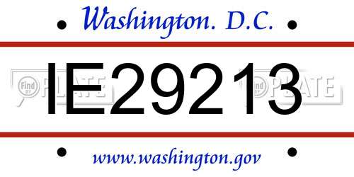 IE29213 District Of Columbia License Plate