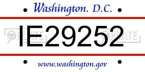 IE29252 District Of Columbia License Plate