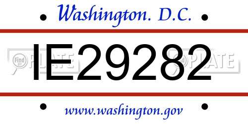 IE29282 District Of Columbia License Plate