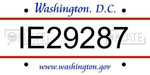 IE29287 District Of Columbia License Plate