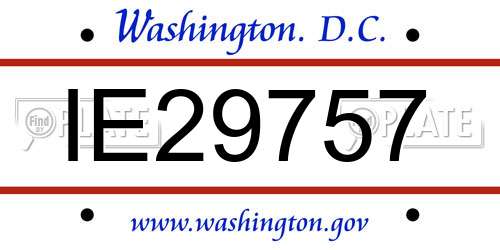 IE29757 District Of Columbia License Plate