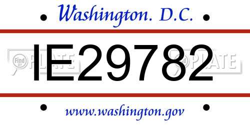 IE29782 District Of Columbia License Plate
