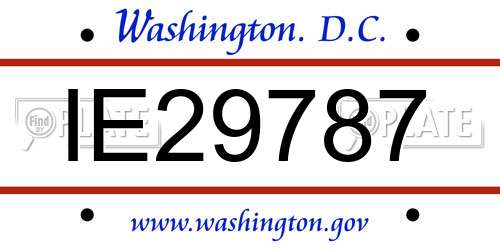 IE29787 District Of Columbia License Plate