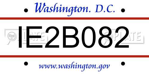 IE2B082 District Of Columbia License Plate