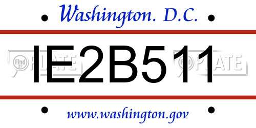 IE2B511 District Of Columbia License Plate