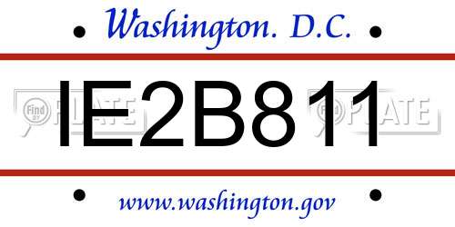 IE2B811 District Of Columbia License Plate