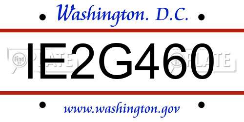 IE2G460 District Of Columbia License Plate
