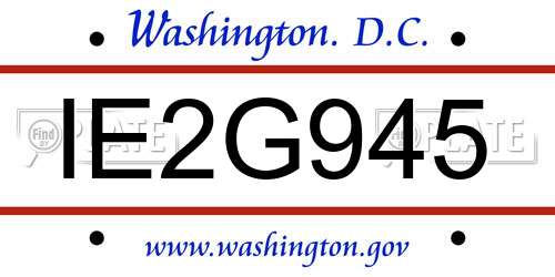 IE2G945 District Of Columbia License Plate