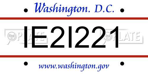 IE2I221 District Of Columbia License Plate