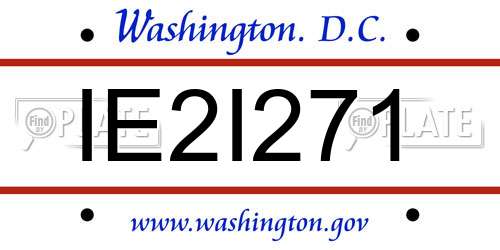 IE2I271 District Of Columbia License Plate