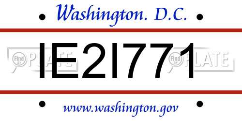 IE2I771 District Of Columbia License Plate