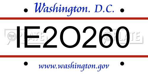 IE2O260 District Of Columbia License Plate