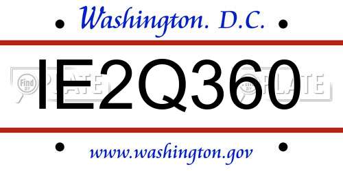 IE2Q360 District Of Columbia License Plate