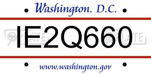 IE2Q660 District Of Columbia License Plate