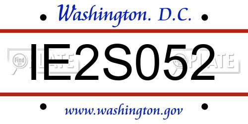 IE2S052 District Of Columbia License Plate