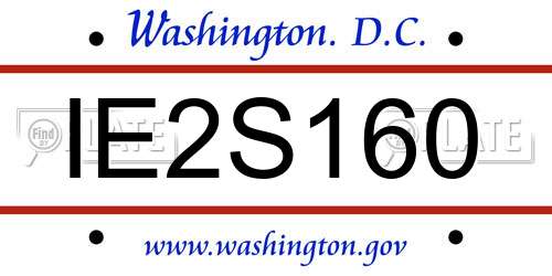 IE2S160 District Of Columbia License Plate