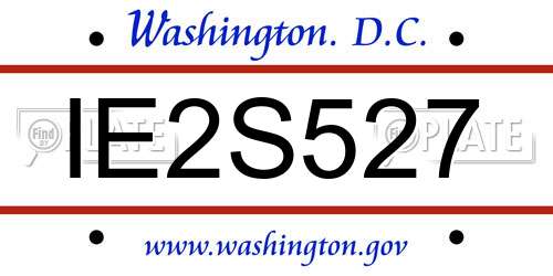 IE2S527 District Of Columbia License Plate
