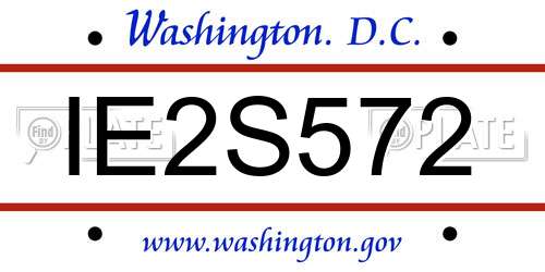 IE2S572 District Of Columbia License Plate