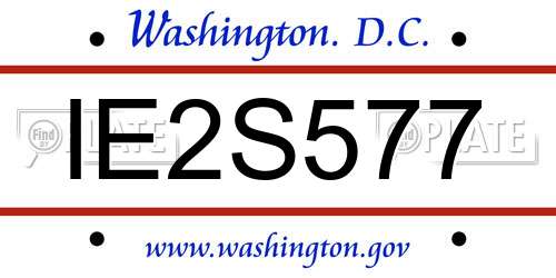 IE2S577 District Of Columbia License Plate