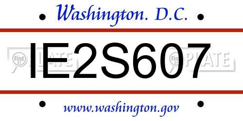 IE2S607 District Of Columbia License Plate