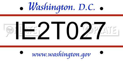 IE2T027 District Of Columbia License Plate