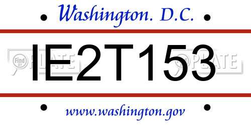 IE2T153 District Of Columbia License Plate