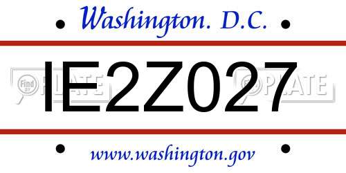 IE2Z027 District Of Columbia License Plate