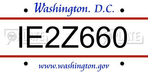 IE2Z660 District Of Columbia License Plate