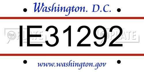 IE31292 District Of Columbia License Plate